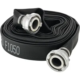 Fortis Mehrzweckflachschlauch gummiert, schwarz, C/52 mm, STORZ Kupplungen 15m - (15 Meter)