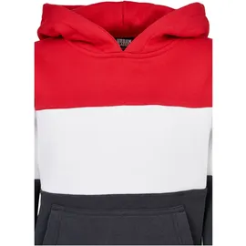 URBAN CLASSICS 3-tone Kapuzenpullover Fire Red / White / Navy 110-116 cm