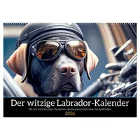 Calvendo Der witzige Labrador-Kalender (Wandkalender 2026 DIN A2 quer),