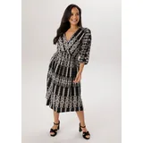 aniston plus Jerseykleid Midi Schwarz/Weiß 48