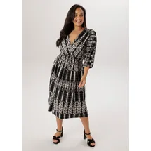 aniston plus Jerseykleid Midi Schwarz/Weiß 48