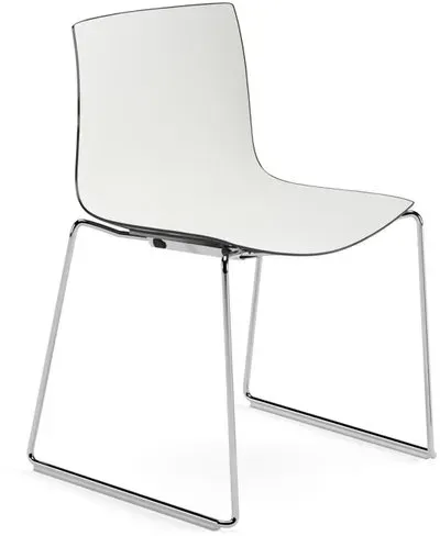 Arper Stuhl Catifa 46 zweifarbig Kufengestell Chrom
