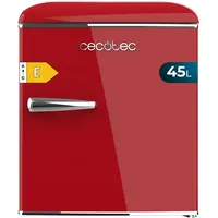 Cecotec Mini Kühlschrank, Retro, 45 l, Bolero CoolMarket TT Origin 45, Rot, 55 cm hoch und 44,7 cm breit, Energieklasse E, Icebox und verchromter Griff, Rot