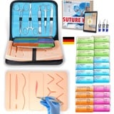 BAYTIZ | Chirurgisches Nahtset - Silikon Haut + Nähen Zubehör + Skalpell - Naht Kit für Medizinstudent Krankenschwester Doktor Geschenke Studenten Geschenk Arzt Set Medizin Suture Pinzette Medizin pad