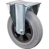 ede - bs rollen Bockrolle 160mm L410.B46 Platte,Gummi grau,RL L410.B46.160