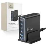 TECH-PROTECT DC140W-GAN 5-PORT PD140W/QC3.0 Schwarz