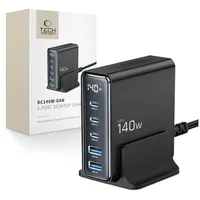 TECH-PROTECT DC140W-GAN 5-PORT PD140W/QC3.0 Schwarz