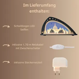Weigla LED Schwibbogen/Lichterbogen"Seiffen" Erzgebirge garantiert