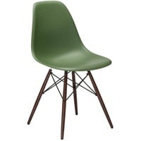 Vitra Stuhl Eames Plastic Side Chair DSW 83x46.5x55 cm forest grün, Gestell: Ahorn nussbaumfarbig, Designer Charles & Ray Eames