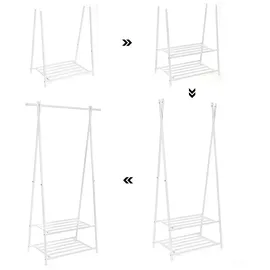 Songmics Kleiderständer 2 Ablagen Metallgestell platzsparend - Weiß