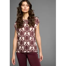 Laura Scott Druckbluse, mit asymetrischem Saum Laura Scott bordeaux-grafik 44
