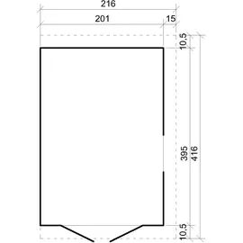 TIMBELA Anbau-Gartenhaus 3,95 x 2,00 m Beige
