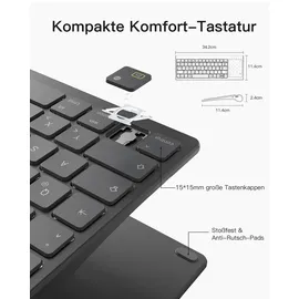 Inateck Tablet Tastatur, 2-IN-1 Ziffernblock&TouchpadVersteckter Ständer, 3 BT-Kanäle, 7-Farben Hintergrundbeleuchtung,Kompatibel mit iPadOS/Samsung/Android/Windows