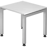 Hammerbacher höhenverstellbarer Schreibtisch weiß rechteckig, 4-Fuß-Gestell silber 80,0 x 80,0 cm