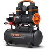 Vevor Silent Druckluftkompressor Flüsterkompressor 70dB Ölfreier Kompressor 8L Druckbehälter 6-8Bar 900W (1,2PS) 3,5 MPa Ideal zum Aufpumpen von Reifen Autoreparaturen Holzarbeiten