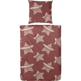 Primera Feinbiber Bettwäsche Sterne 135 x 200 cm rot weiß