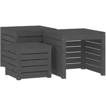 vidaXL 3-tlg. Gartenbox-Set Grau Massivholz Kiefer