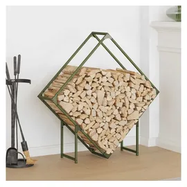 vidaXL Kaminholzregal Kaltgewalzter Stahl 100 x 25 x 100 cm Olivgrün