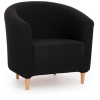 Maxifundas – Elastischer Sesselbezug Belfast, Schwarz, für 1-Sitzer, Typ Cabriolet – elastischer Sesselbezug mit 3 Schwämmen für eine genauere Passform – Bezug für Sessel oder Sessel