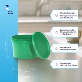 Benbow Eimer mit Deckel grün 5 x 0,5 l