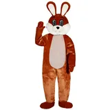 thetru Kostüm Osterhase Maskottchen Kostüm, Komplettes Hasenkostüm für Karneval und Ostern braun