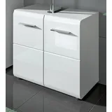 Inn.Furn Waschbeckenunterschrank Cover (Badschrank in weiß Hochglanz, 2-türig, 60 x 56 cm) mit MDF Front weiß