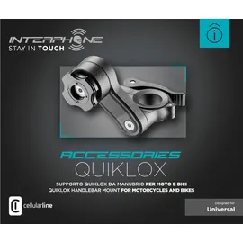 Interphone Handyhalter Universalhalter für Rundrohr Ø 12 - 30 mm, Quicklock-Verschluss
