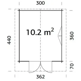 Palmako Gartenhaus Sally 3,62 x 4,40 m Grau