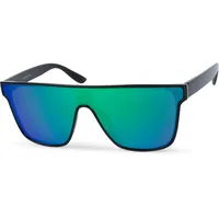 Stylebreaker Shield Sonnenbrille in schwarz, / Grün-Blau verspiegelt | Gr.: onesize