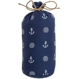 Seaside No.64 - maritimer Türstopper aus Stoff mit Ankern und Wellen - blaues Säckchen mit weißen Symbolen auch als Fensterstopper - moderner Beutel für Wohnzimmer, Schlafzimmer, Kinderzimmer