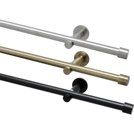 GARDUNA 160cm Gardinenstange Ø 16mm "Cap" modern, 1-lauf, schwarz (ohne Ringe)