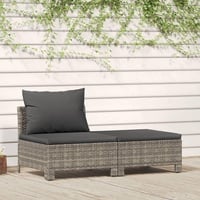 vidaXL Polyrattan Lounge-Set grau inkl. Kissen 362690