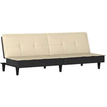 vidaXL Schlafcouch Stoff 2-Sitzer Weiß