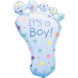 amscan® Amscan 07688 01 - Super Shape Folienballon Fuß It's a Boy!, Größe 82 cm, Volumen 40 Liter, Heliumballon