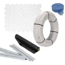 thermova Trockenestrichsystem 100 m2 25 mm WLG 035 Alu-Verbundrohr Raster 12,5 cm Set
