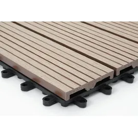 Mendler WPC Bodenfliese Rhone teak 30 x 30 cm 11 St.