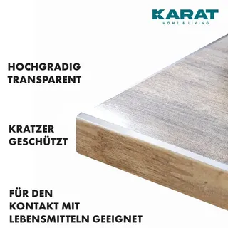 KARAT Tischfolie Imperial Transparent Mattiert mit abgeschrägter Kante 50 x 100 cm