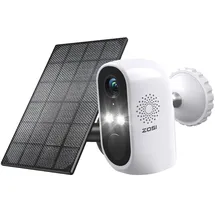 ZOSI Akku Überwachungskamera mit Solarpanel, 2K Kabellos IP Kamera Überwachung Aussen WLAN mit Farbige Nachtsicht, 2-Wege Audio, AI Menschenerkennung