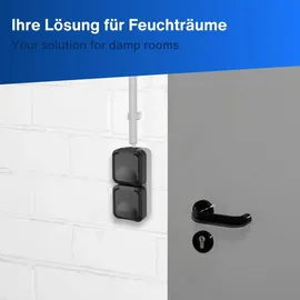 REV Ritter REV Komplett Doppelsteckdose AquaStorm Hellgrau, Schwarz 0004080400 1St.