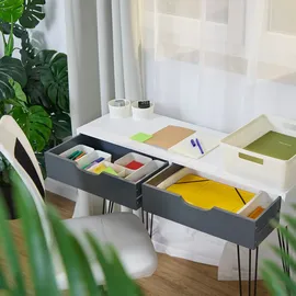 Relaxdays Schubladen Organizer 10-tlg. weiß