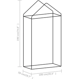 vidaXL Gewächshaus Stahl Grün HKP 0 mm 0,5 m2