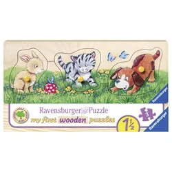 Holzpuzzle Niedliche Tierkinder