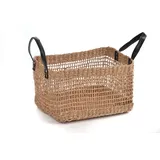 Lycce Aufbewahrungskorb Dekokorb mit Griffen Seegras natur 35cm x 25cm x 20cm