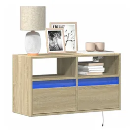 vidaXL TV-Wandschrank mit LED-Beleuchtung 80x31x45 cm Braun Holz