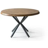 JV Möbel Runder Esstisch 120 x 76 x 120 cm braun