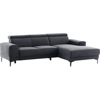 exxpo - sofa fashion Ecksofa »Ophelia, L-Form«, mit 3 Kopfstützen, wahlweise Sitztiefenverstellung schwarz