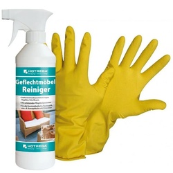 HOTREGA® Geflechtmöbel Reiniger 500 ml SET + NITRAS Handschuhe Gr. 10 Kunststoffreiniger