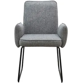 Svita ALBA 2er Set Esszimmerstühle Armlehnstuhl Polsterstuhl Stoffbezug Grau