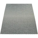 Paco Home In- & Outdoor Flachgewebe Teppich Geometrisch Skandi Rauten Design In Grau, 80x150 cm,