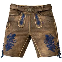 Maddox Trachtenlederhose 'Utz' mit Gürtel, Wildbock er-blau blau|braun 60